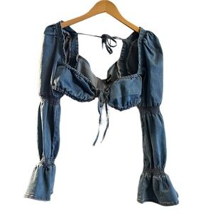 Women’s NWT Denim Bikini Top Size Small